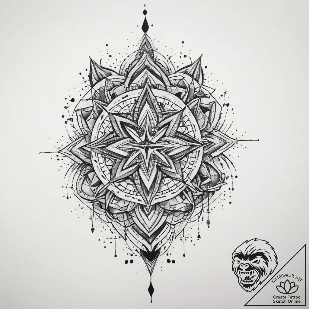 Tattoo sketch geometric date, tattoo sketch d... - tattoo sketch (№1760093098_0, 10.10.2025 10:44) — tattoovalue.net