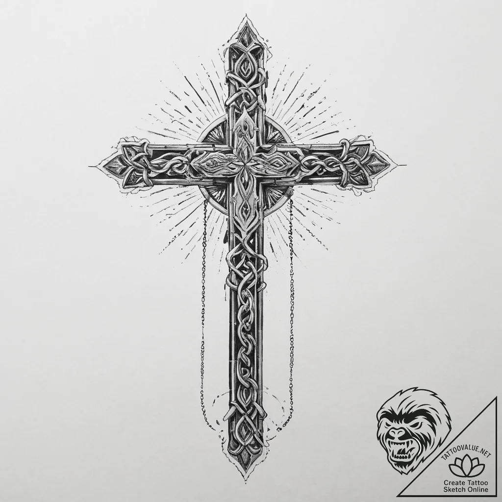 Tattoo sketch chain, tattoo flash sheet desig... - tattoo sketch (№1760093315_0, 10.10.2025 10:48) — tattoovalue.net