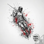 Tattoo sketch fencing silhouette, tattoo line… – tattoo sketch (№1760094180_0, 10.10.2025 11:03) — tattoovalue.net