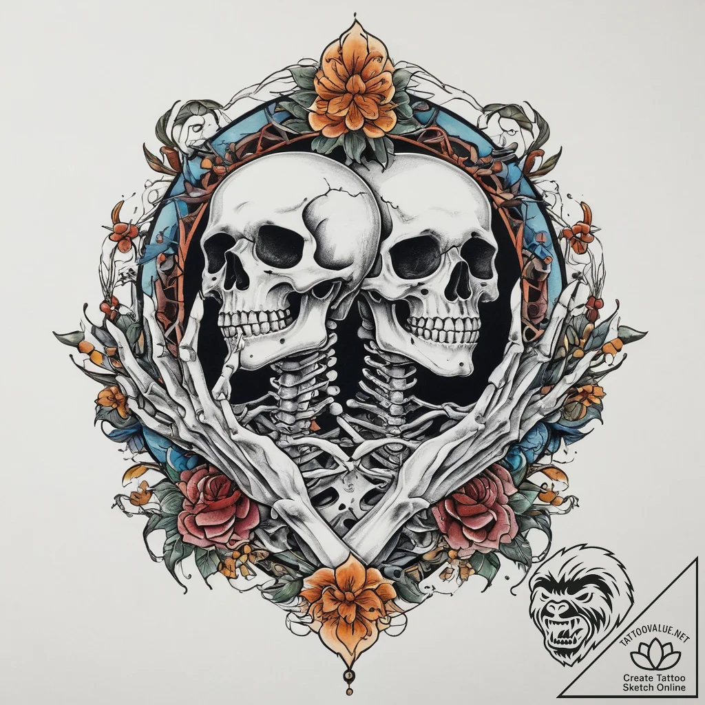 Tattoo sketch hands with a skeleton, tattoo f... - tattoo sketch (№1760094614_0, 10.10.2025 11:10) — tattoovalue.net