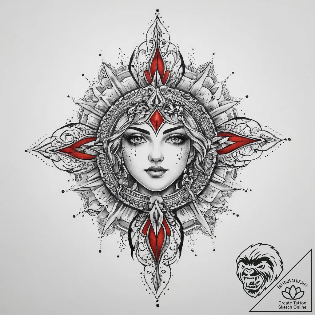 Tattoo sketch blessed realm, artistic tattoo... - tattoo sketch (№1760095491_0, 10.10.2025 11:24) — tattoovalue.net