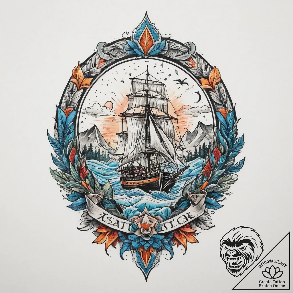 Winter sports, concept art for tattoo, vibran... - tattoo sketch (№1760097877_0, 10.10.2025 12:04) — tattoovalue.net
