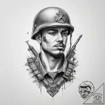 Tattoo sketch soldier with a paper, tattoo sk… – tattoo sketch (№1760099828_0, 10.10.2025 12:37) — tattoovalue.net
