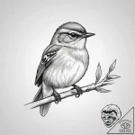 Tattoo sketch kinglet, concept art for tattoo… – tattoo sketch (№1760100259_0, 10.10.2025 12:44) — tattoovalue.net