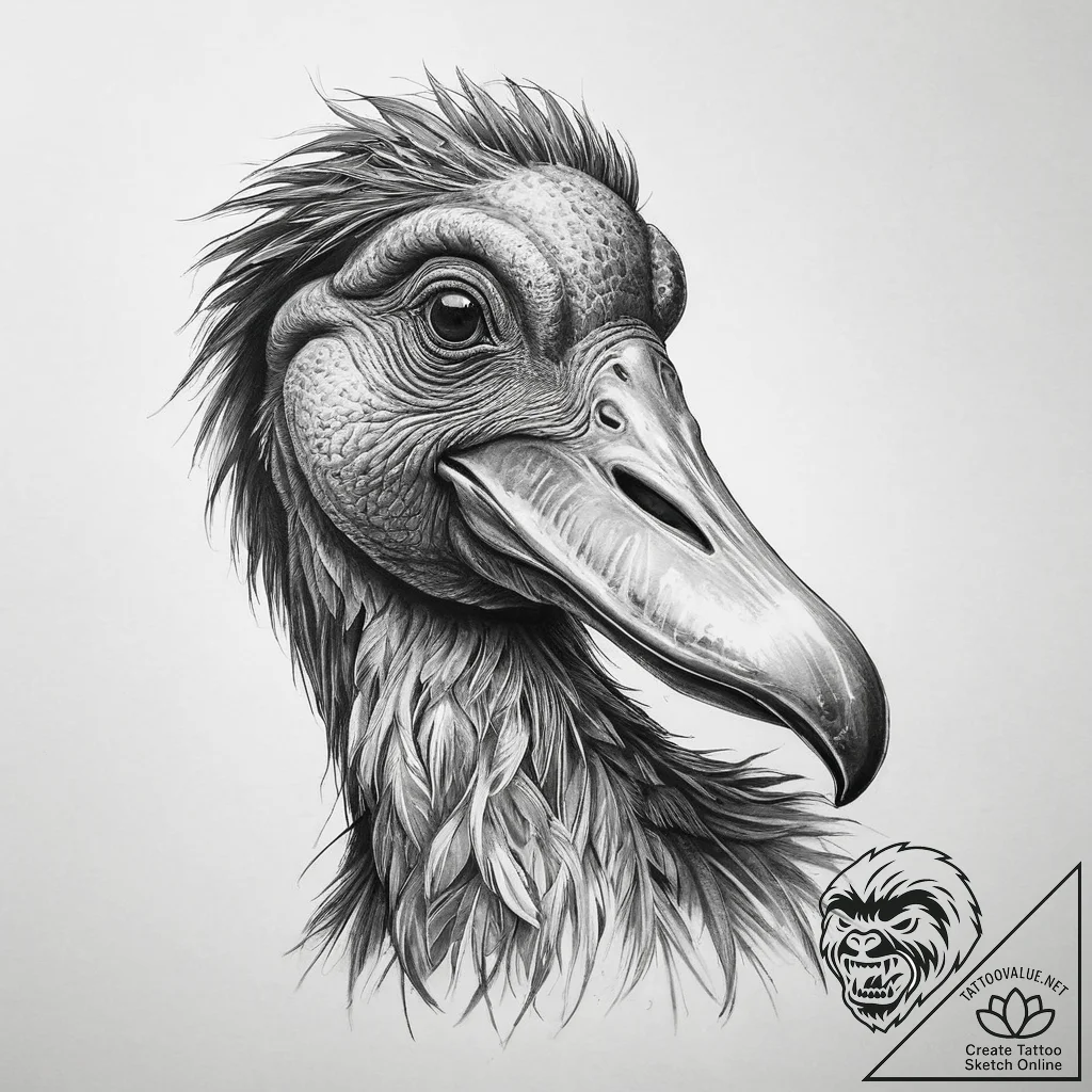Tattoo sketch dodo bird, ink illustration for... - tattoo sketch (№1760100697_0, 10.10.2025 12:51) — tattoovalue.net