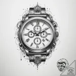 Tattoo sketch часы – tattoo sketch (№1760102014_0, 10.10.2025 13:13) — tattoovalue.net
