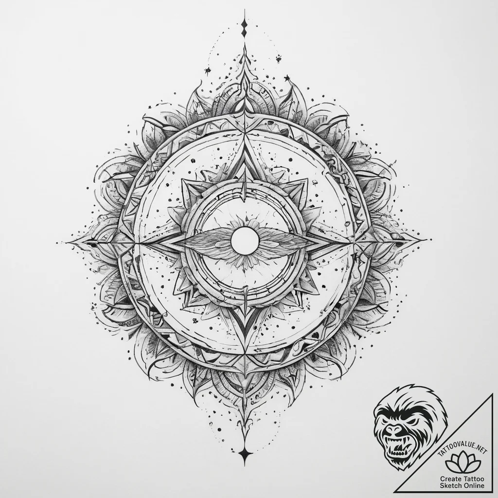 Tattoo sketch cosmic past - tattoo sketch (№1760102231_0, 10.10.2025 13:17) — tattoovalue.net