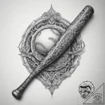 Tattoo sketch baseball baseball and bat, tatt… – tattoo sketch (№1760103325_0, 10.10.2025 13:35) — tattoovalue.net