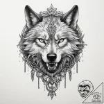 Tattoo sketch fenrir wolf and chain, ink illu… – tattoo sketch (№1760103973_0, 10.10.2025 13:46) — tattoovalue.net