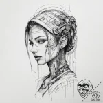 Tattoo sketch cyberpunk data lines, tattoo dr… – tattoo sketch (№1760104189_0, 10.10.2025 13:49) — tattoovalue.net