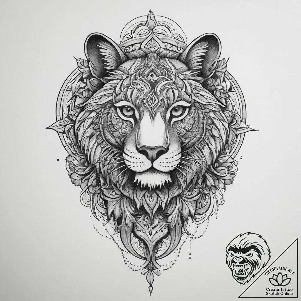 Tattoo sketch a symbolic animal, tattoo flash... - tattoo sketch (№1760106350_0, 10.10.2025 14:25) — tattoovalue.net