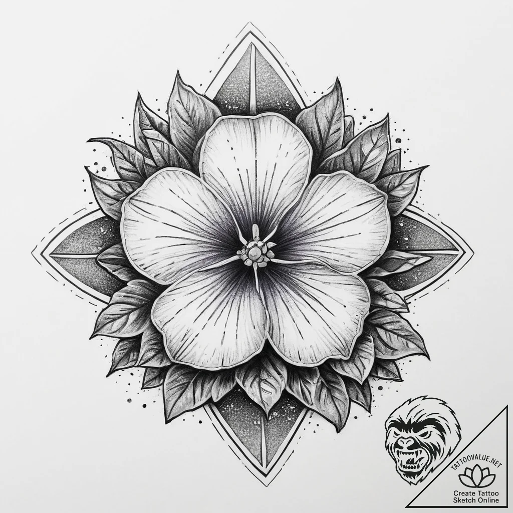 Tattoo sketch periwinkle, concept art for tat... - tattoo sketch (№1760107213_0, 10.10.2025 14:40) — tattoovalue.net