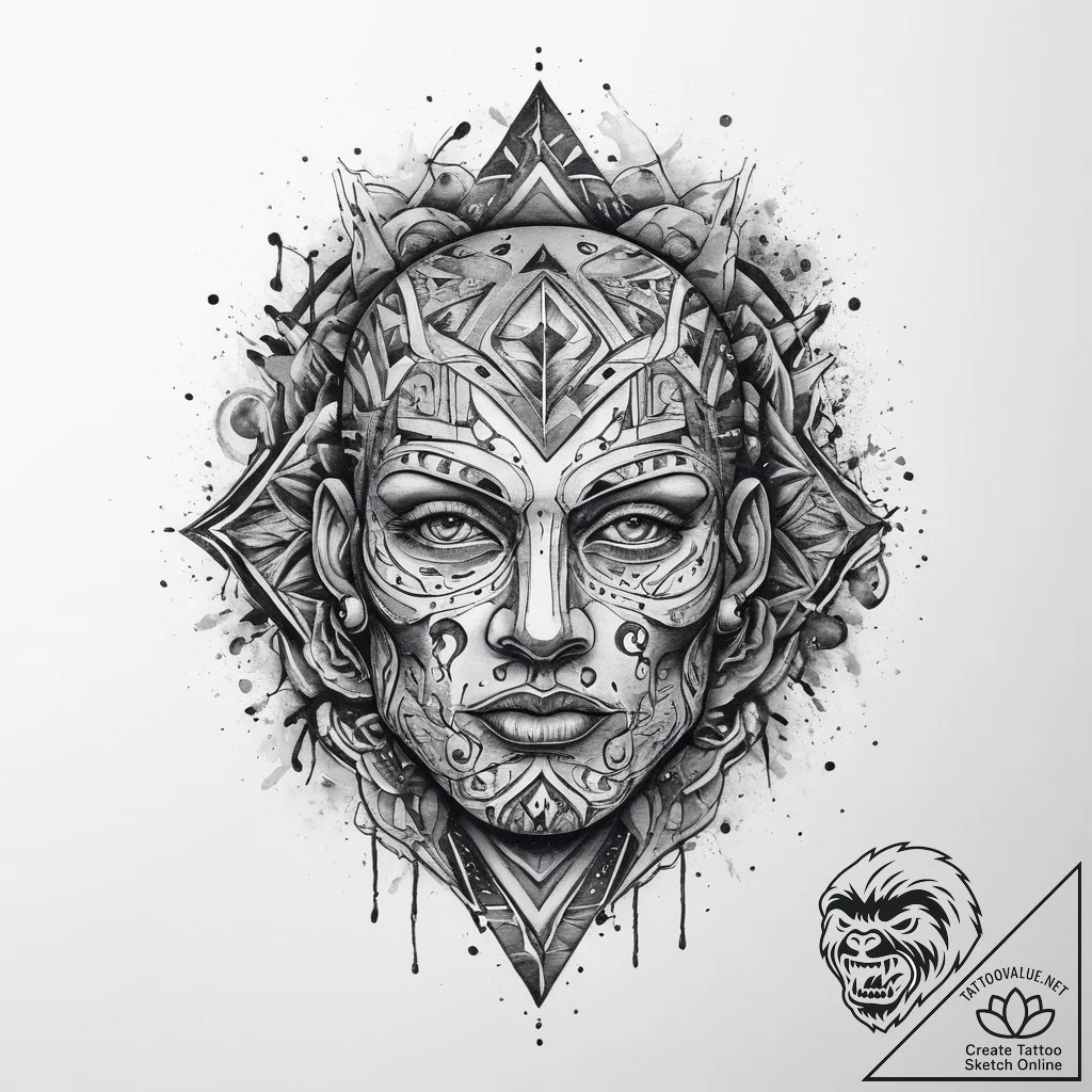 Tattoo sketch stone, ink illustration for tat... - tattoo sketch (№1760107872_0, 10.10.2025 14:51) — tattoovalue.net