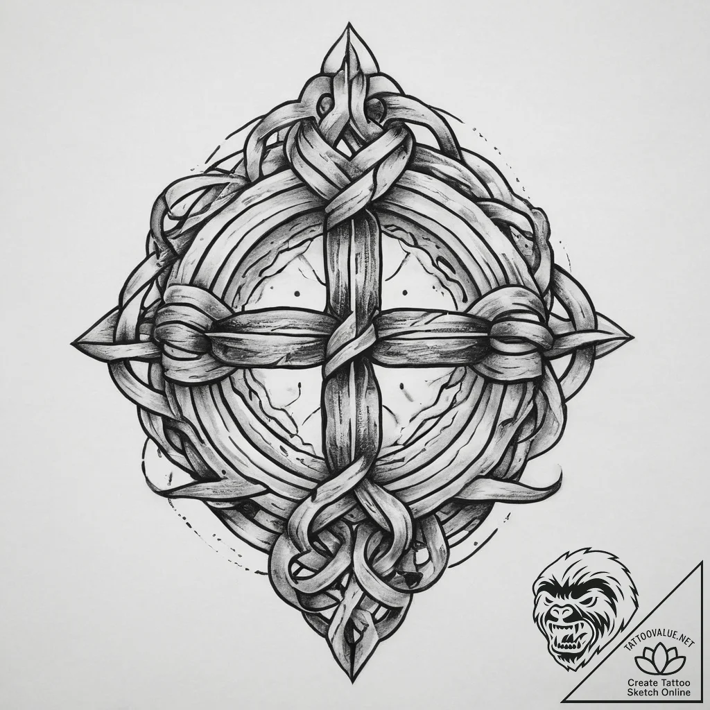 Tattoo sketch knot, tattoo line art, fine lin... - tattoo sketch (№1760108088_0, 10.10.2025 14:54) — tattoovalue.net