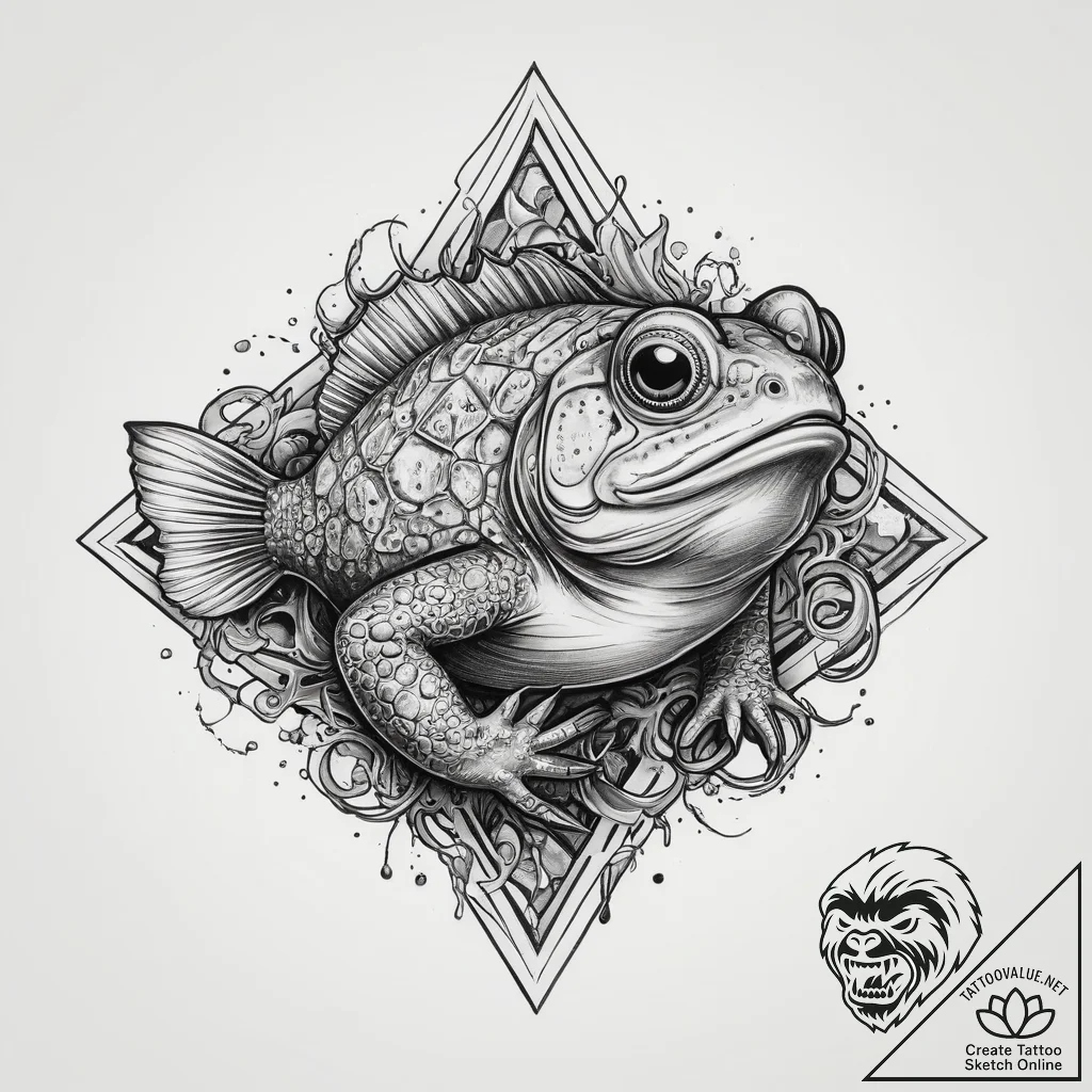 Tattoo sketch toadfish, ink illustration for... - tattoo sketch (№1760109173_0, 10.10.2025 15:12) — tattoovalue.net