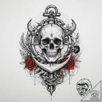 Tattoo sketch anchor with a skull, tattoo dra… – tattoo sketch (№1760110471_0, 10.10.2025 15:34) — tattoovalue.net