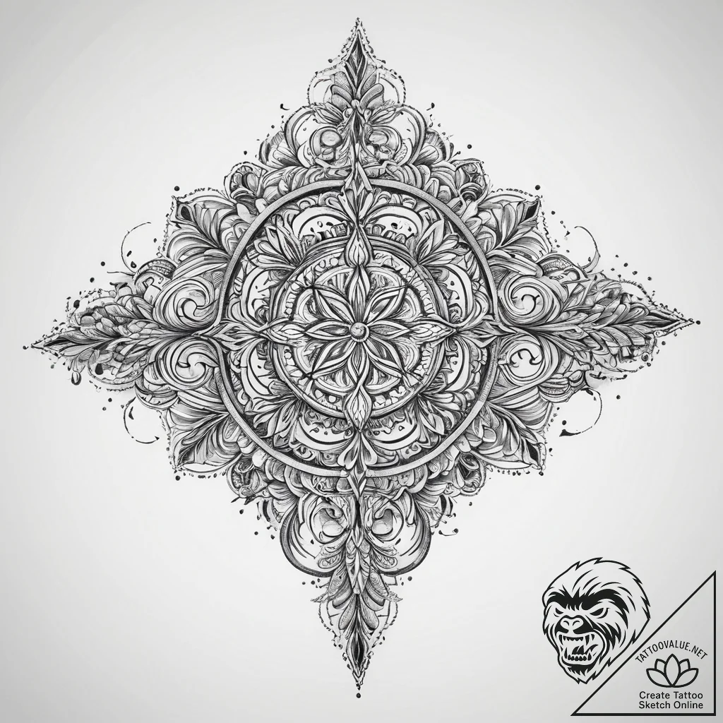 Tattoo sketch a symbolic object, artistic tat... - tattoo sketch (№1760110688_0, 10.10.2025 15:38) — tattoovalue.net
