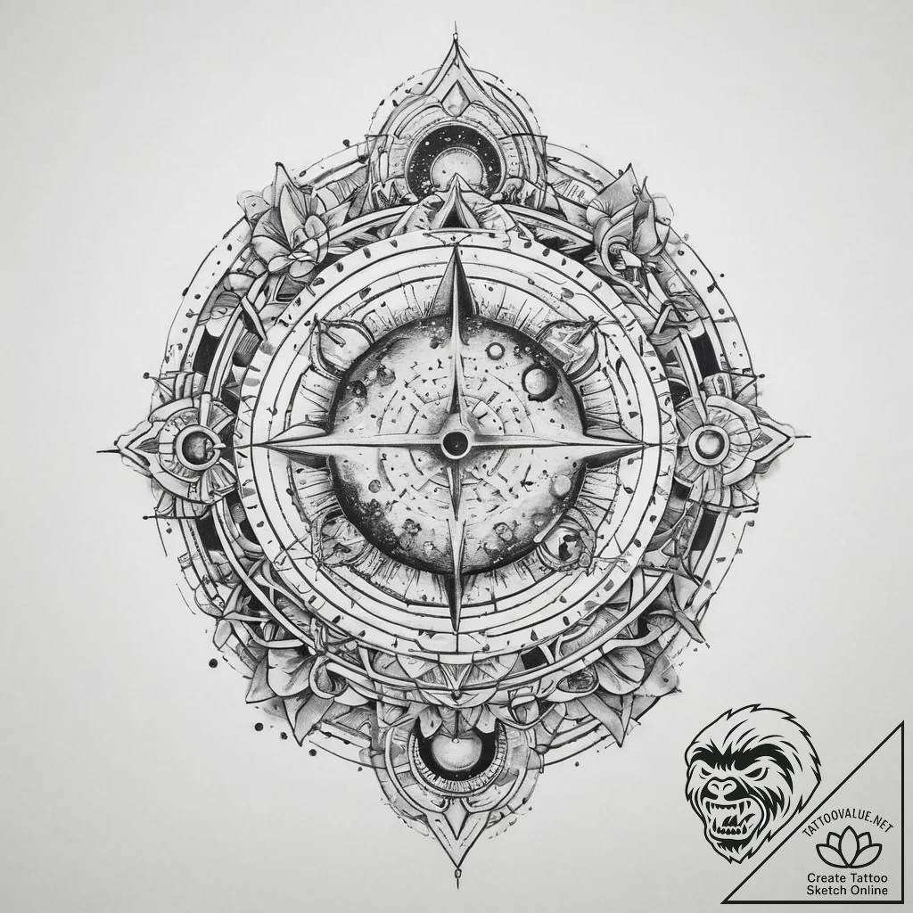 Tattoo sketch cosmic story, tattoo sketch des... - tattoo sketch (№1760112425_0, 10.10.2025 16:07) — tattoovalue.net