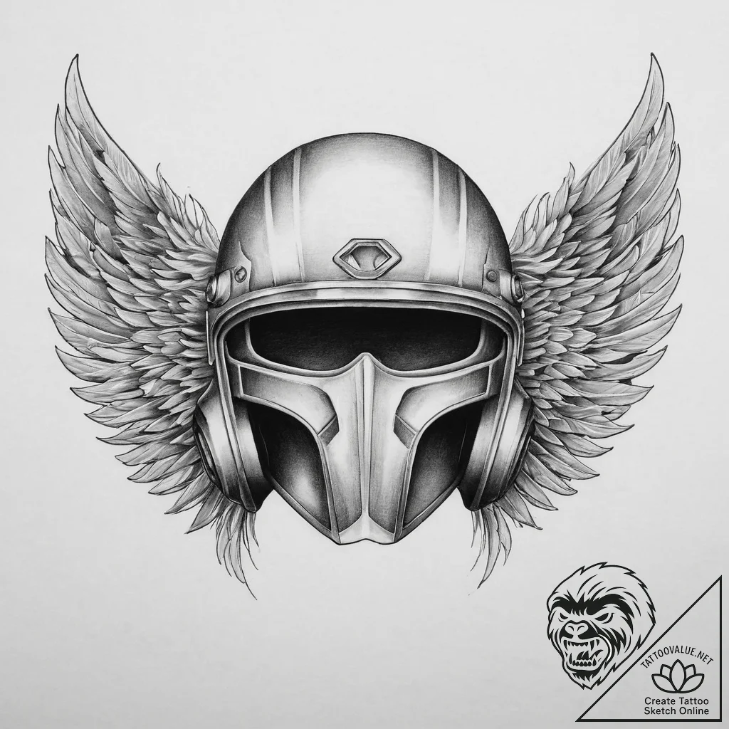 Tattoo sketch winged helmet, tattoo drawing o... - tattoo sketch (№1760113729_0, 10.10.2025 16:28) — tattoovalue.net