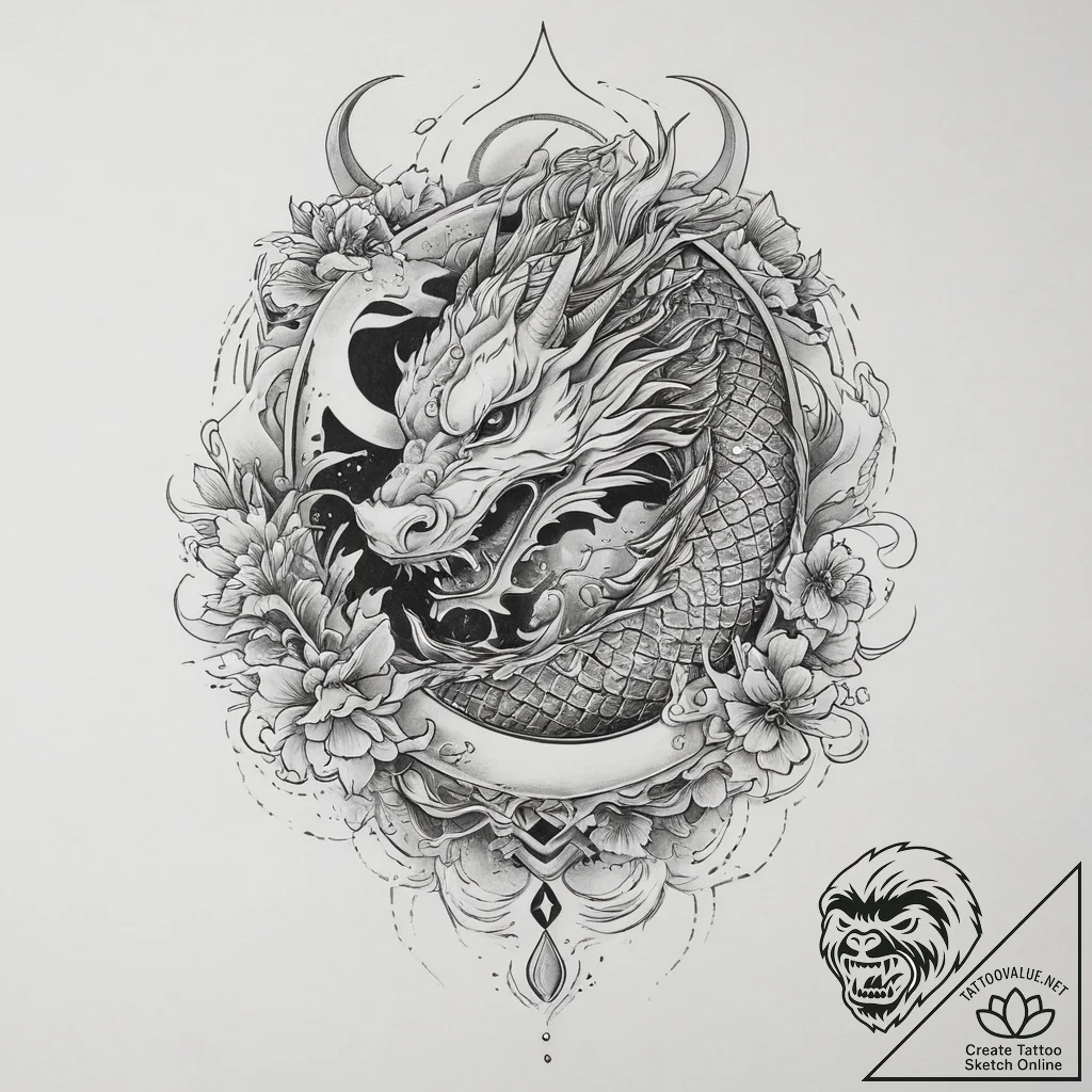 Tattoo sketch череп с подковой, tattoo line a... - tattoo sketch (№1760113948_0, 10.10.2025 16:32) — tattoovalue.net