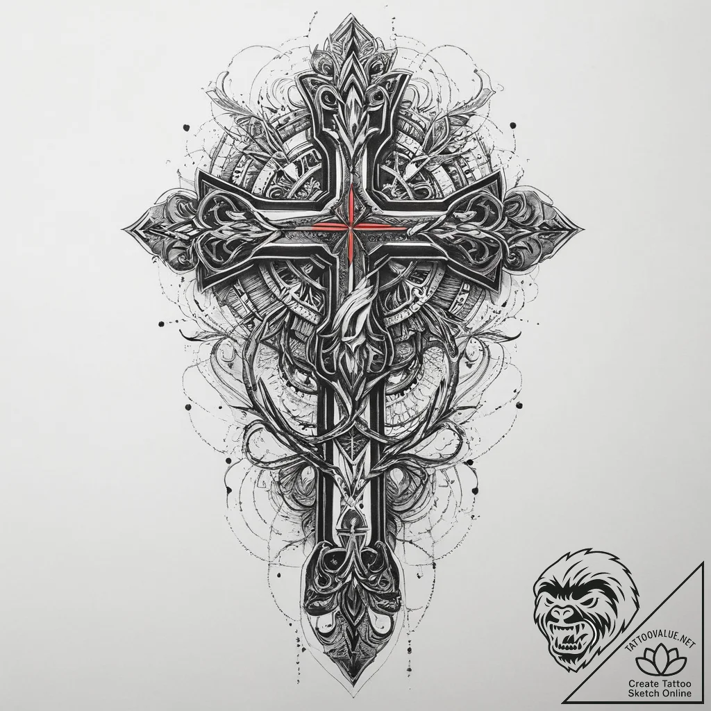 Tattoo sketch sacred space, artistic tattoo s... - tattoo sketch (№1760114168_0, 10.10.2025 16:36) — tattoovalue.net