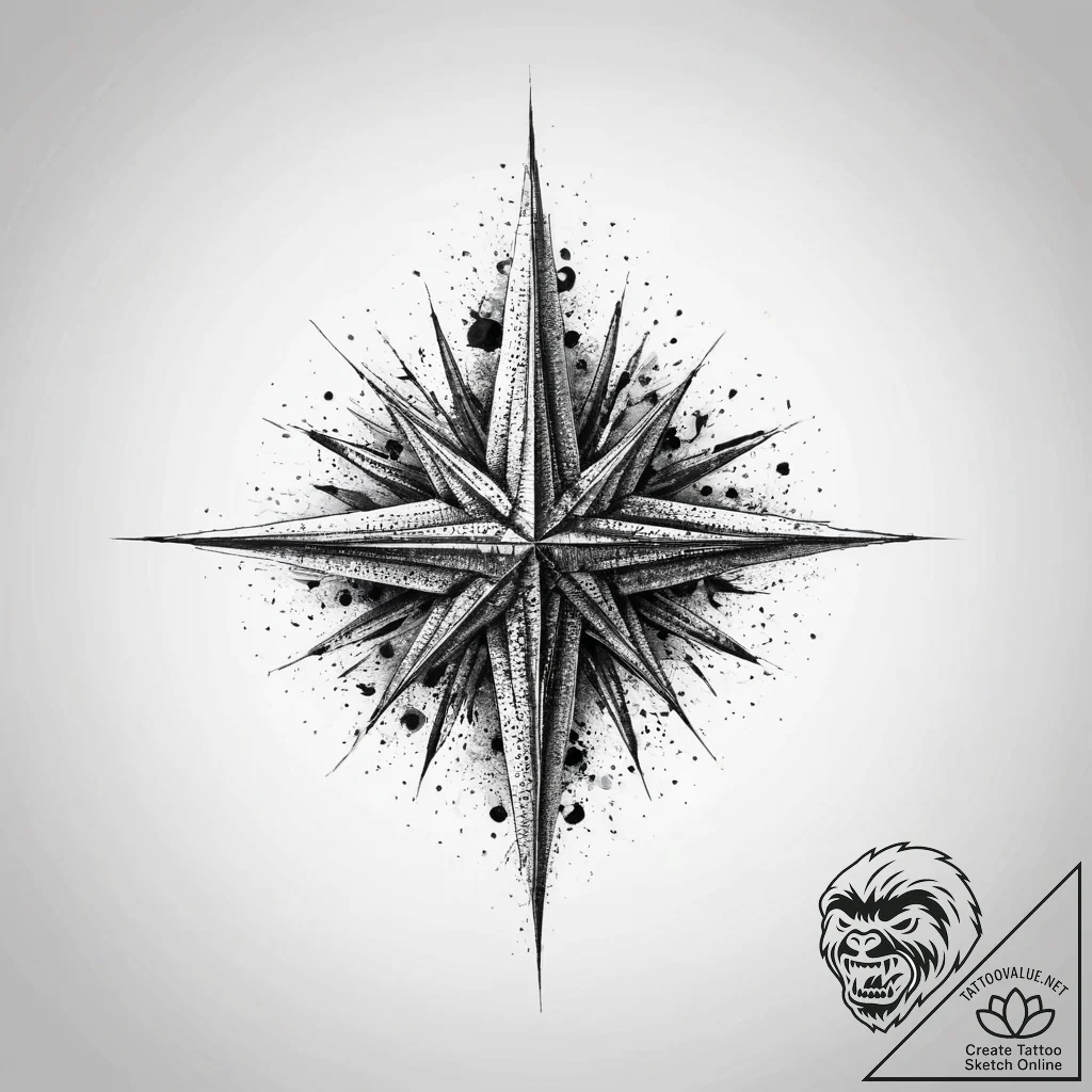 Tattoo sketch star on shoulder, artistic tatt... - tattoo sketch (№1760114605_0, 10.10.2025 16:43) — tattoovalue.net