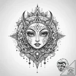 Tattoo sketch cosmic character, ink illustrat… – tattoo sketch (№1760114823_0, 10.10.2025 16:47) — tattoovalue.net