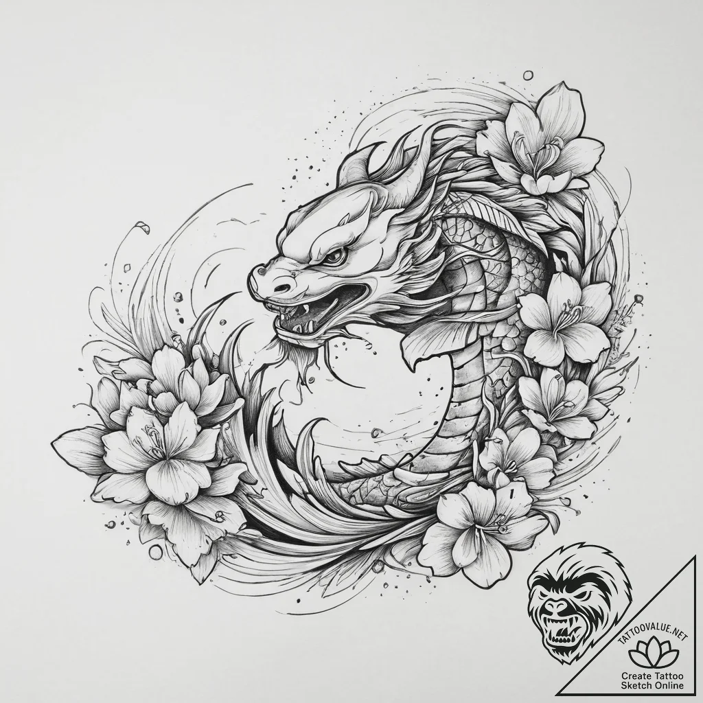 Tattoo sketch crocus, tattoo sketch design, c... - tattoo sketch (№1760116580_0, 10.10.2025 17:16) — tattoovalue.net