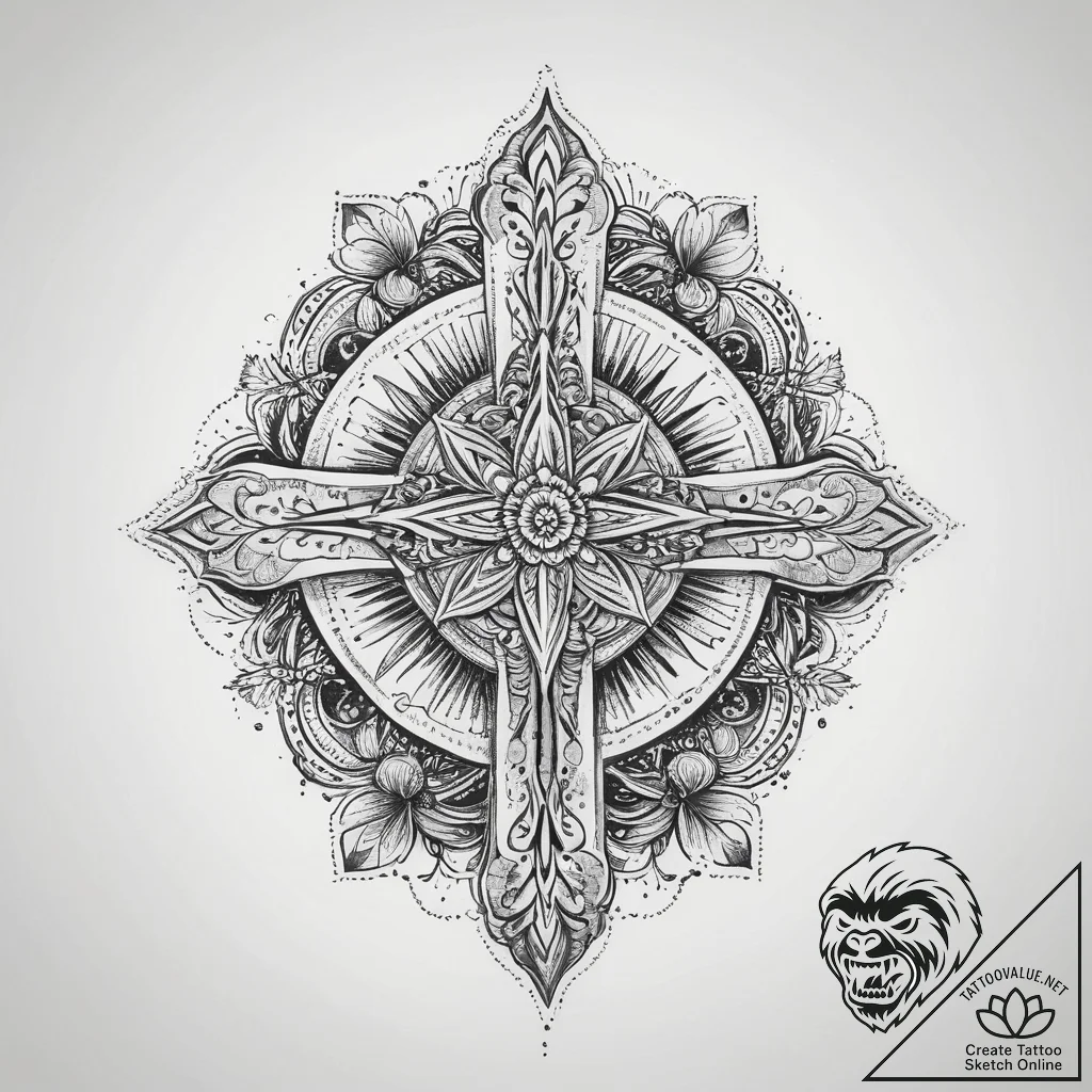 Tattoo sketch mystical spring, tattoo flash s... - tattoo sketch (№1760116798_0, 10.10.2025 17:19) — tattoovalue.net