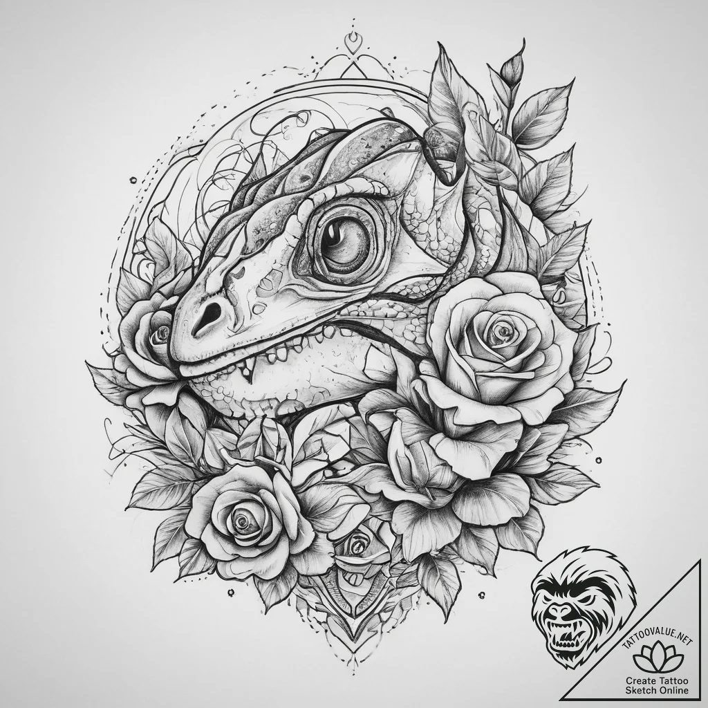 Tattoo sketch chameleon, artistic tattoo sket... - tattoo sketch (№1760117017_0, 10.10.2025 17:23) — tattoovalue.net