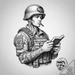 Tattoo sketch soldier with a book, tattoo ske… – tattoo sketch (№1760117235_0, 10.10.2025 17:27) — tattoovalue.net