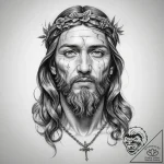 Tattoo sketch holy person – tattoo sketch (№1760120937_0, 10.10.2025 18:28) — tattoovalue.net