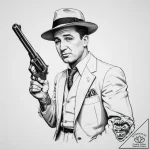 Tattoo sketch mickey cohen with a gun, ink il… – tattoo sketch (№1760122468_0, 10.10.2025 18:54) — tattoovalue.net