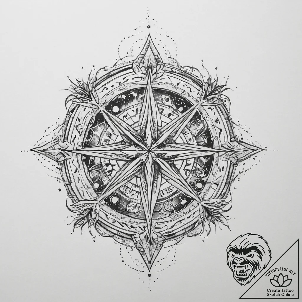 Tattoo sketch cosmic story, tattoo line art,... - tattoo sketch (№1760122917_0, 10.10.2025 19:01) — tattoovalue.net