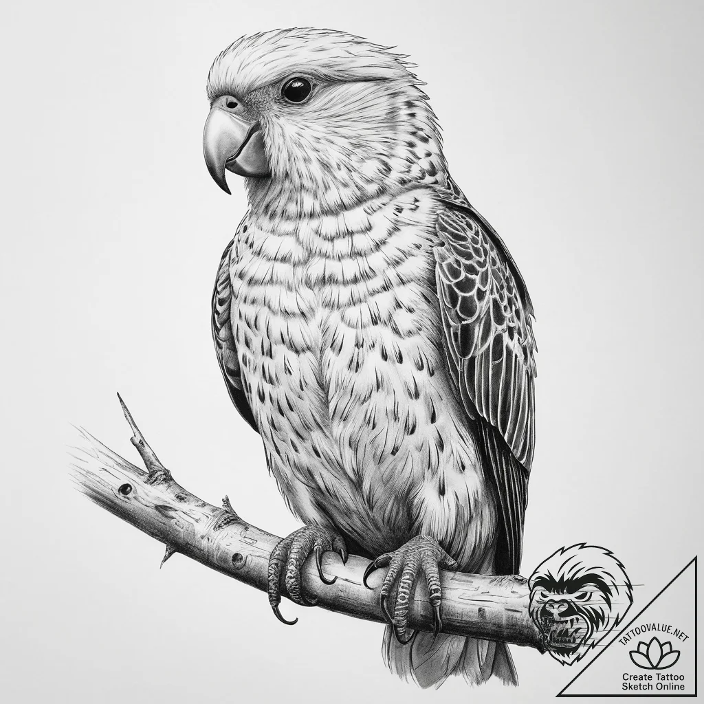 Tattoo sketch kakapo, tattoo drawing outline,... - tattoo sketch (№1760124022_0, 10.10.2025 19:20) — tattoovalue.net