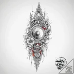 Tattoo sketch mirror, tattoo line art, on a c… – tattoo sketch (№1760124247_0, 10.10.2025 19:24) — tattoovalue.net