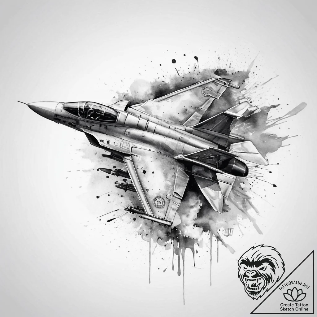 Tattoo sketch fighter jet exhaust, artistic t... - tattoo sketch (№1760124463_0, 10.10.2025 19:27) — tattoovalue.net
