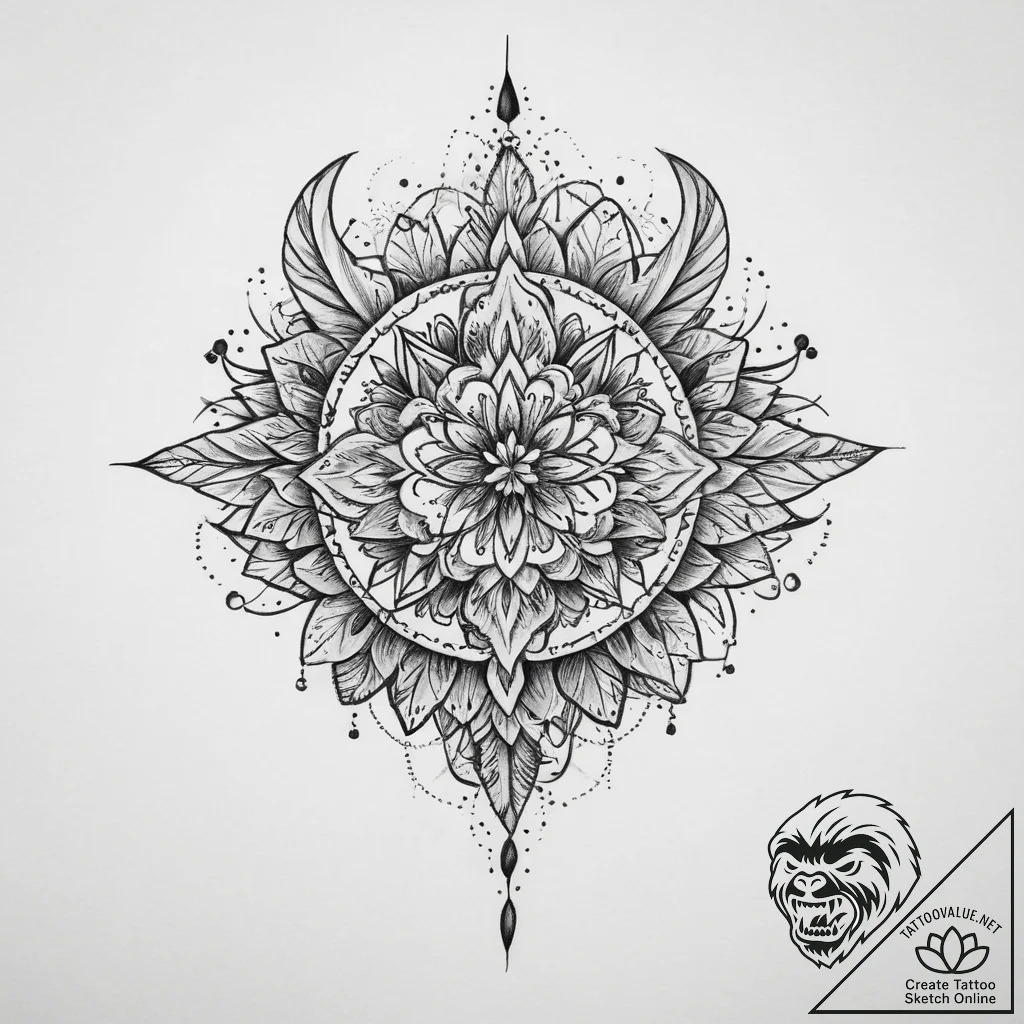 быт, artistic tattoo sketch, on a clean white... - tattoo sketch (№1760125117_0, 10.10.2025 19:38) — tattoovalue.net
