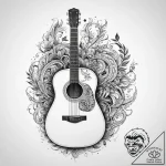 Tattoo sketch folk acoustic guitar – tattoo sketch (№1760125335_0, 10.10.2025 19:42) — tattoovalue.net
