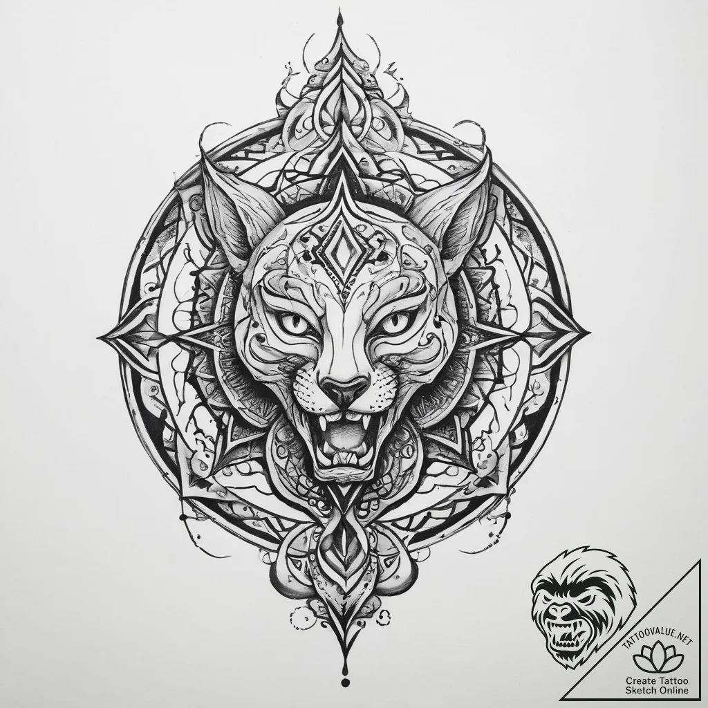 Tattoo sketch mystical beat - tattoo sketch (№1760127528_0, 10.10.2025 20:18) — tattoovalue.net
