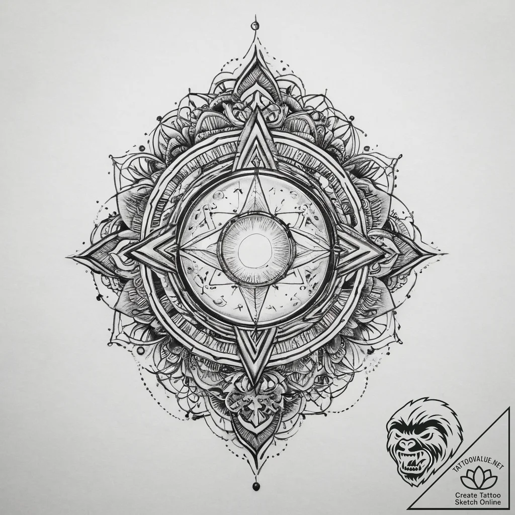 Tattoo sketch cosmic portrayal, tattoo line a... - tattoo sketch (№1760128411_0, 10.10.2025 20:33) — tattoovalue.net