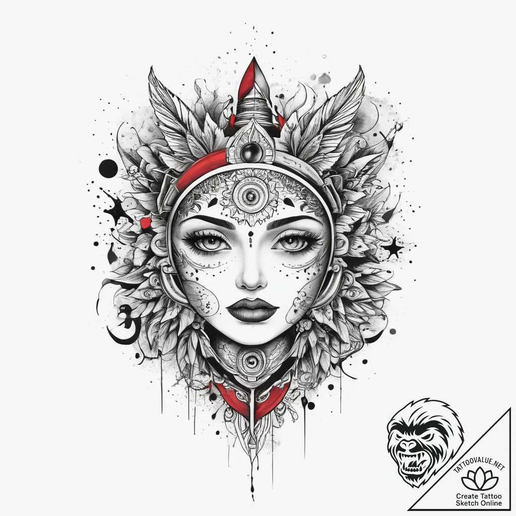 Tattoo sketch cosmic spring, tattoo drawing o... - tattoo sketch (№1760130596_0, 10.10.2025 21:09) — tattoovalue.net