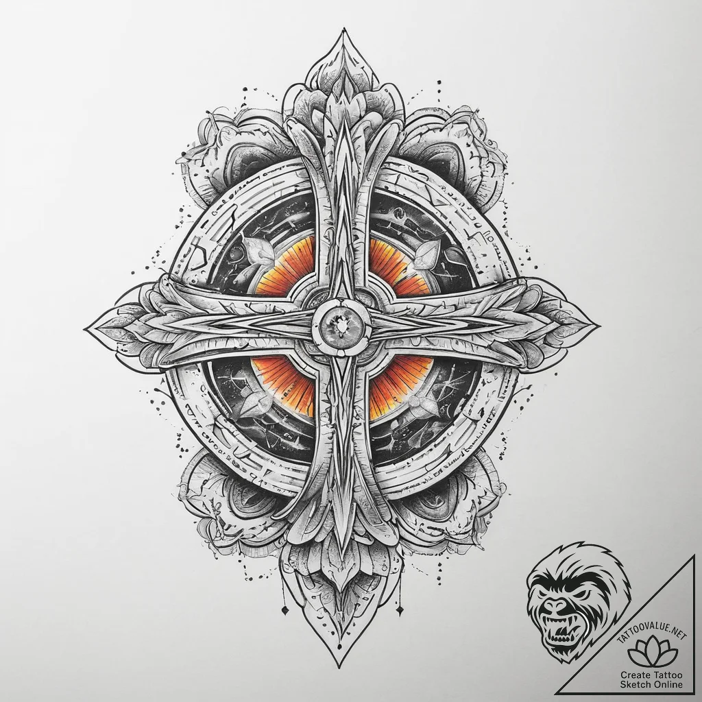 Tattoo sketch cosmic narrative, tattoo line a... - tattoo sketch (№1760131252_0, 10.10.2025 21:20) — tattoovalue.net