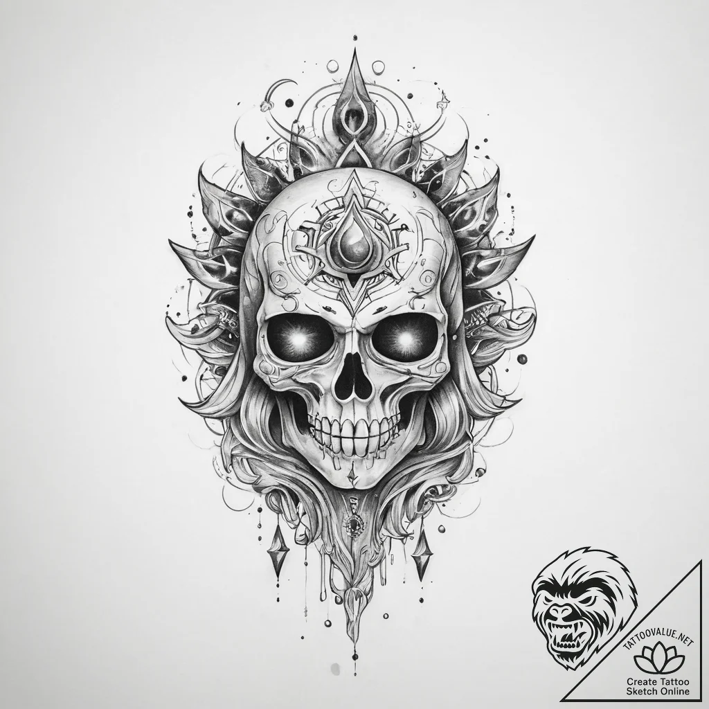 Tattoo sketch cosmic ghost - tattoo sketch (№1760166908_0, 11.10.2025 07:15) — tattoovalue.net
