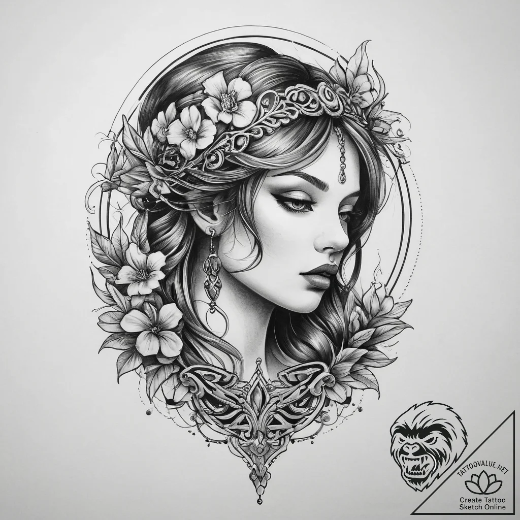 Tattoo sketch oasis, concept art for tattoo,... - tattoo sketch (№1760168642_0, 11.10.2025 07:44) — tattoovalue.net