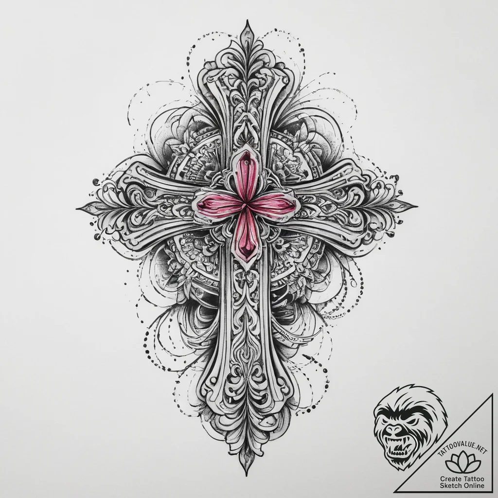 Tattoo sketch pink, ink illustration for tatt... - tattoo sketch (№1760169738_0, 11.10.2025 08:02) — tattoovalue.net