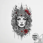 Tattoo sketch fortress, concept art for tatto… – tattoo sketch (№1760169957_0, 11.10.2025 08:05) — tattoovalue.net