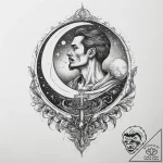 Tattoo sketch back of a man with a moon, arti… – tattoo sketch (№1760172578_0, 11.10.2025 08:49) — tattoovalue.net