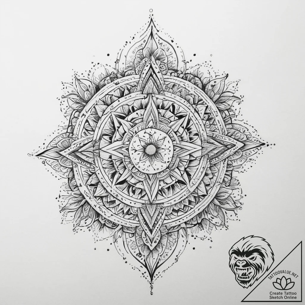 Tattoo sketch cosmic world, tattoo line art,... - tattoo sketch (№1760173882_0, 11.10.2025 09:11) — tattoovalue.net