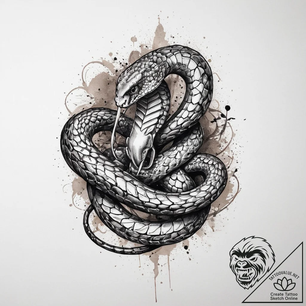 Tattoo sketch cobra, artistic tattoo sketch,... - tattoo sketch (№1760174101_0, 11.10.2025 09:15) — tattoovalue.net